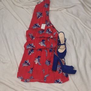 Orange and blue dress